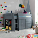 Lacy Grey Storage Mid Sleeper Single - Rogey