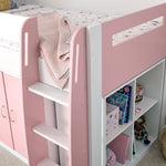 Lacy Pink Storage Mid Sleeper Single - Rogey