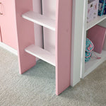 Lacy Pink Storage Mid Sleeper Single - Rogey