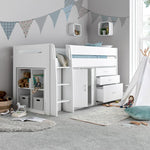 Lacy White Storage Mid Sleeper Single - Rogey