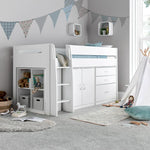 Lacy White Storage Mid Sleeper Single - Rogey