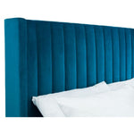 Langham Scalloped Headboard Storage Bed 135cm - Teal - Rogey