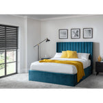 Langham Scalloped Headboard Storage Bed 135cm - Teal - Rogey