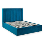 Langham Scalloped Headboard Storage Bed 135cm - Teal - Rogey