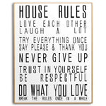 Large Glass House Rules Wall Art - Rogey