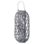 Large Grey Standing Wicker Lantern - Rogey