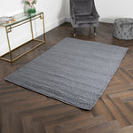 Large Knitted Grey Wool Rug - 120 x 180cm - Rogey