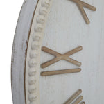 Large Rustic White Clock With Beaded Frame - Rogey