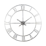 Large Silver Foil Skeleton Wall Clock - Rogey