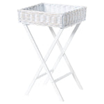 Large White Wash Wicker Basket Butler Tray - Rogey