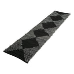 Lea Diamond Leather & Cotton Runner Rug (60 x 230cm) - Rogey