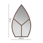 Leaf Arch Outdoor Mirror Natural Rust H90cm W50cm - Rogey