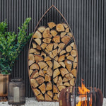 Leaf Arch Sculptural Log Storage Natural Rust H125cm W71cm - Rogey