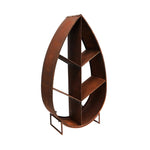 Leaf on Stand Sculptural Log Storage Natural Rust H124cm W70cm - Rogey