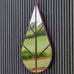 Leaf Outdoor Mirror Natural Rust H90cm W50cm - Rogey