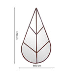 Leaf Outdoor Mirror Natural Rust H90cm W50cm - Rogey