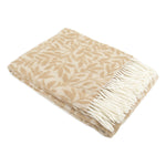 Leaf Pattern Beige Wool Blanket - Rogey