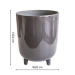 Lecce Grey Speckled Planter H19Cm D16Cm - Rogey