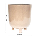 Lecce Oat Speckled Planter H24Cm D20Cm - Rogey