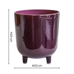 Lecce Plum Speckled Planter H24Cm D20Cm - Rogey