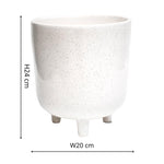 Lecce White Speckled Planter H19Cm D16Cm - Rogey