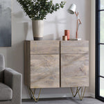 Light Gold 2 Door Medium Sideboard - Rogey