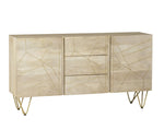 Light Gold Extra Large Sideboard 3 Drawers And 2 Doors - Rogey