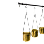 Linear Hanging Planters 81CM Black and Gold - Rogey