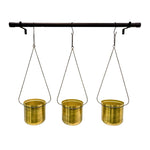 Linear Hanging Planters 81CM Black and Gold - Rogey