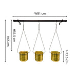 Linear Hanging Planters 81CM Black and Gold - Rogey