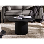 Louis Fluted Round Coffee Table - Black - Rogey