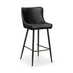 Luxe Faux Leather Barstool - Black - Rogey