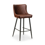 Luxe Faux Leather Barstool - Brown - Rogey