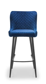 Luxe Velvet Bar Stool - Blue - Rogey