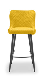 Luxe Velvet Bar Stool - Mustard - Rogey