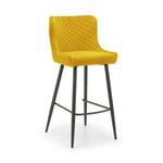 Luxe Velvet Bar Stool - Mustard - Rogey