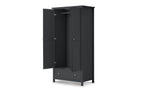 Maine 2 Door Combination Wardrobe - Anthracite - Rogey