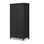 Maine 2 Door Combination Wardrobe - Anthracite - Rogey