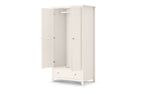 Maine 2 Door Combination Wardrobe - Surf White - Rogey