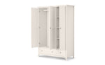 Maine 3 Door Combination Wardrobe - Surf White - Rogey