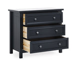 Maine 3 Drawer Wide Chest - Anthracite - Rogey