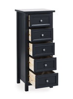 Maine 5 Drawer Tall Chest - Anthracite - Rogey