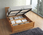 Malmo Oak Wooden Ottoman Bed Double - Rogey