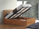 Malmo Oak Wooden Ottoman Bed Double - Rogey