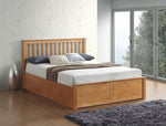 Malmo Oak Wooden Ottoman Bed Double - Rogey