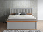 Malmo Pearl Grey Wooden Ottoman Bed Double - Rogey