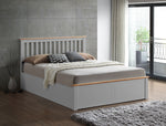 Malmo Pearl Grey Wooden Ottoman Bed Double - Rogey