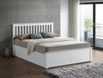 Malmo White Wooden Ottoman Bed Double - Rogey