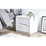 Manhattan 2 Drawer Bedside - White - Rogey