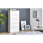 Manhattan 5 Drawer Narrow Chest - White - Rogey